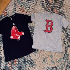 Adidas Kids Redsox Boston Navy and Gray Graphic Tee bundle